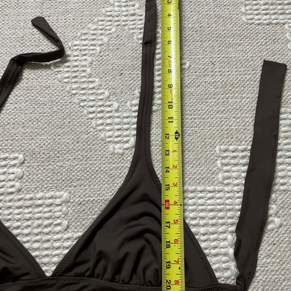 Women’s Deep Chocolate Brown Tie Halter Swimsuit - Picture 7 of 7